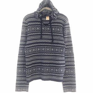 Hollister Navy Gray Fairisle Hoodie - Size S